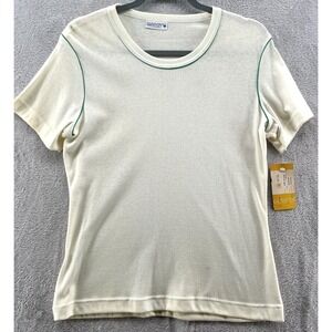 VTG Cordon of Philadelphia Shirt Womens Large Piped Short Sleeve Ivory 80's SS